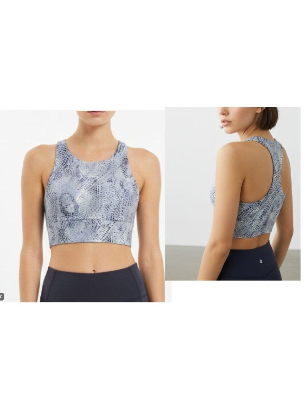 ZELLA Live in Racerback Bra in Blue Celestial Serpent Print, Sz. S
